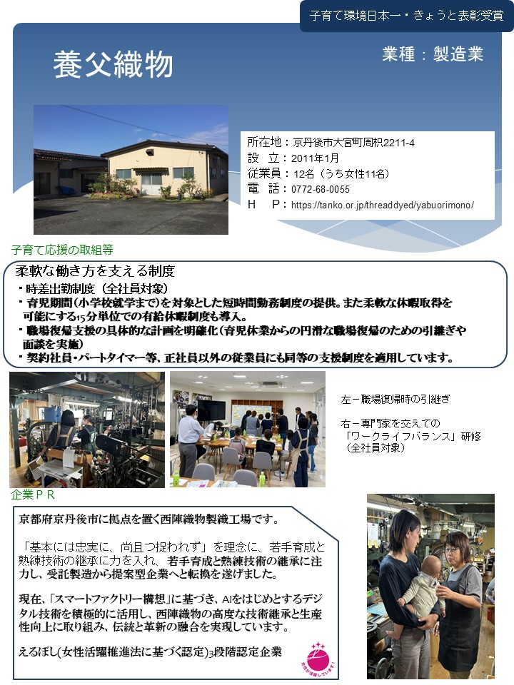 養父織物（京丹後市）：織物製造業